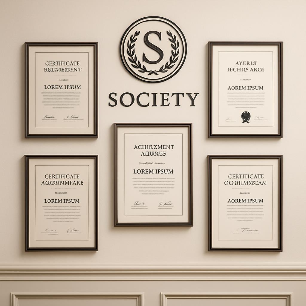 Certificate text Certificate Sample Lorem Ipsum with signature blank sheet.